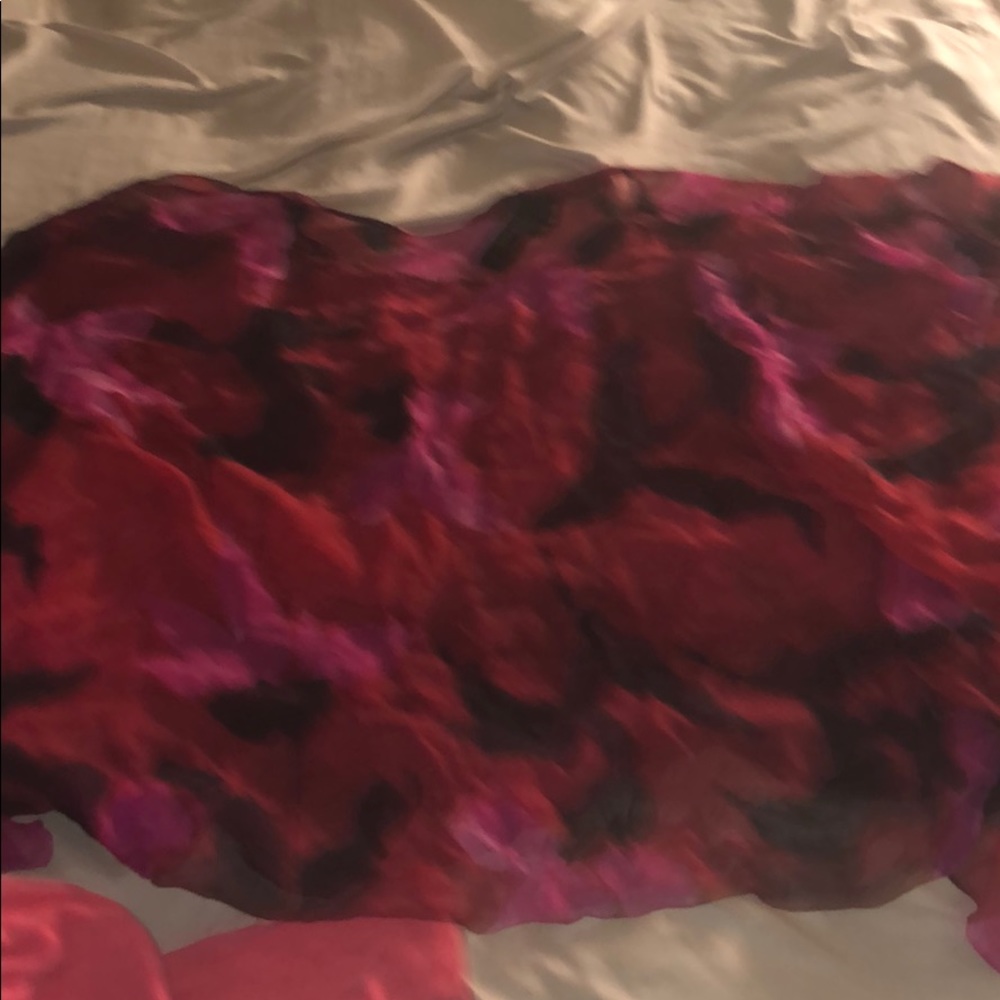 Floral print cold shoulder poncho